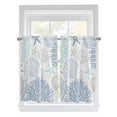 thumbnail image 1 of Blue Coral Coastal Tier Curtains 45 Inches Long, Summer Beach Shell Conch Ocean Window Treatment Curtain Drapes, Window Half Privacy Curtains for Bedroom Bathroom, 42"x45", 2 Panels, 1 of 7