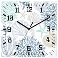 thumbnail image 1 of Blue Coral Coastal Wooden Wall Clock Silent Non Ticking, Summer Beach Shell Conch Ocean Square Wall Clocks Battery Operated, Decor Clock for Home Office, Living Room, Kitchen, 12 Inch, 1 of 9