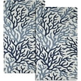 thumbnail image 1 of Blue Coral Hand Towels for Bathroom Set of 2, Nautical Blue Hand Towels12x28 Inch Coastal Coral Soft Absorbent Kitchen Dish Towels Decorative Microfiber Fingertip Towels for Bathroom Kitchen Gym, 1 of 15
