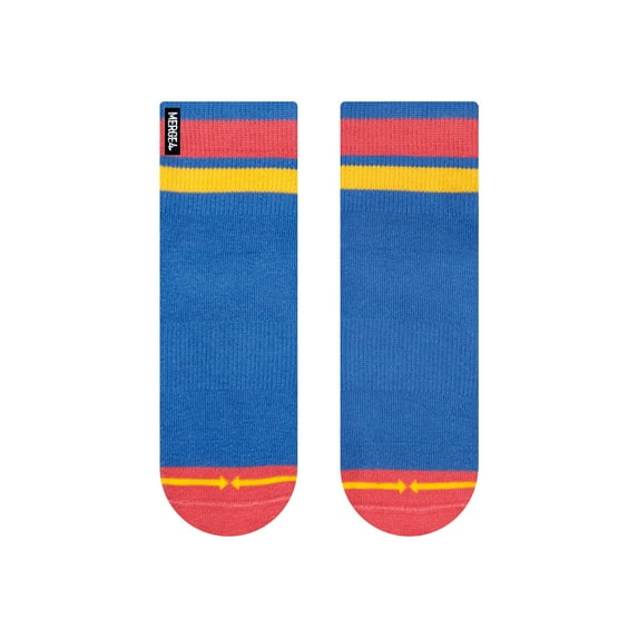 Blue/Coral Quarter Crew Sock
