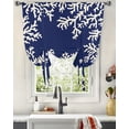 thumbnail image 1 of Blue Coral Window Curtains Tie Up Curtains for Kitchen Living Room Adjustable Rod Pocket Drapes, 1 of 5