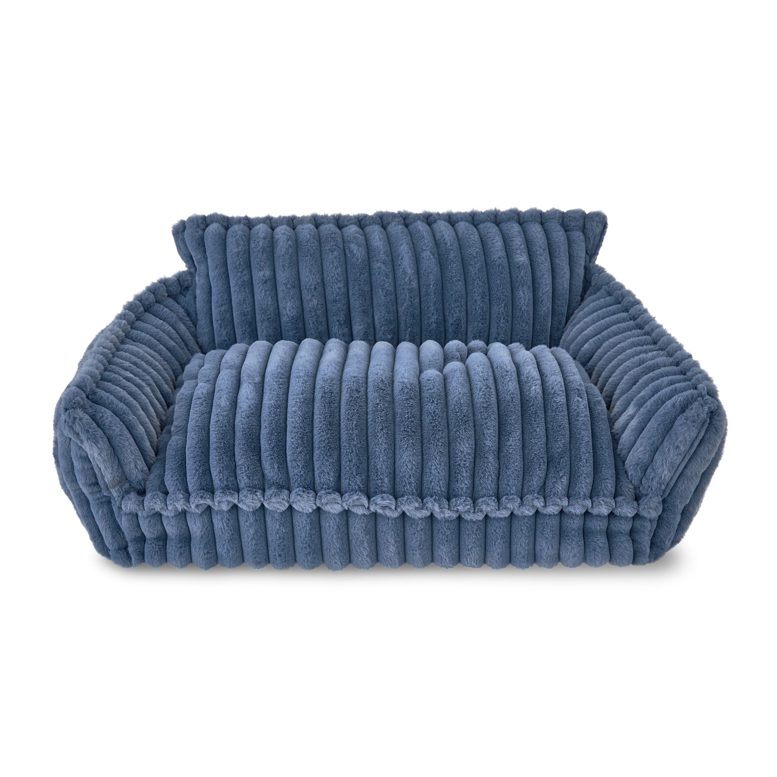 Vibrant Life Medium Plush Cord Sofa Style Dog Bed, Blue, 22" x 28"