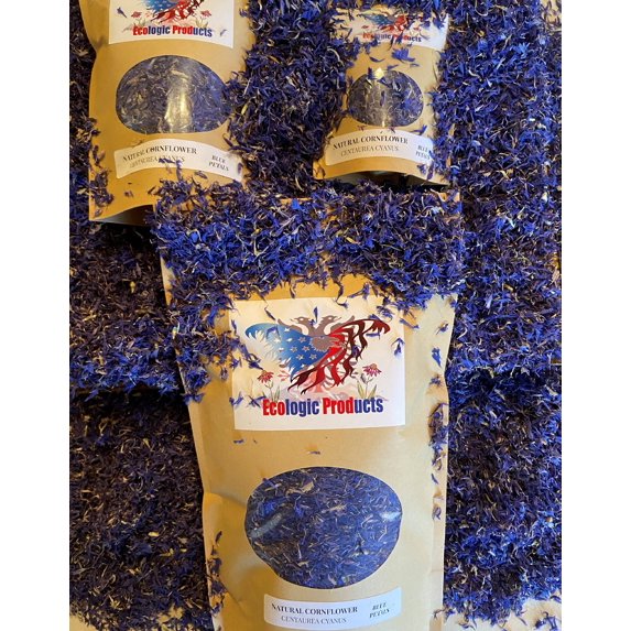 Blue Cornflower Petals, European Wild Crafted, for Tea/Craft/Salads 2 oz. Naturally Dried, Free Shipping