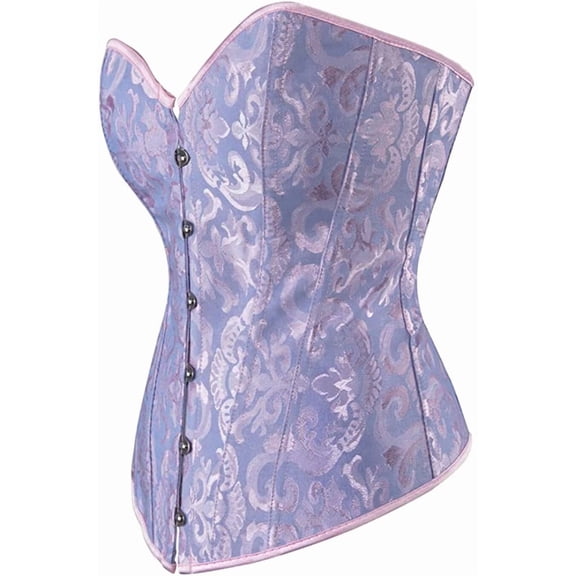 Blue Corsets for Women Bustier Corset Top Boned Brocade Classic Floral Plus Size Costume 3XL