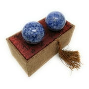 Blue Corundum Marble Stone Chinese Healthy Exercise Massage Baoding Balls