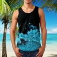 Blue Cotton Activewear Sand Sand Weekend Sleeveless Men's Tank Tops