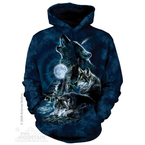 Blue Cotton Bark At The Moon Awesome Animal Hoodie (2X-Large) NEW