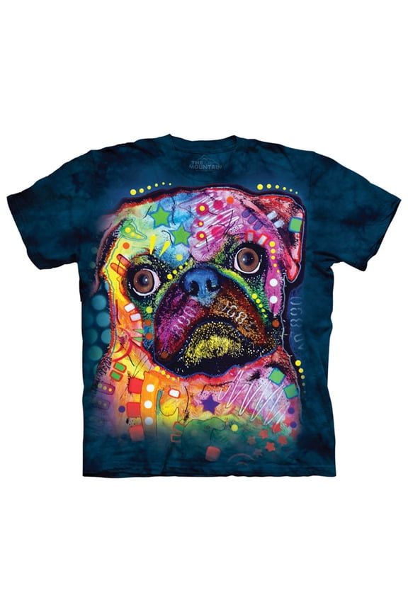 Blue Cotton Russo Pug Design Novelty Parody Adult T-Shirt NEW