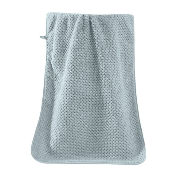Blue Cotton Waffle Weave Towel, Thickened Quick Dry Bath Sheet With Super Absorbent Soft Texture For Adults And Kids Daily Use, 13.8X29.5In