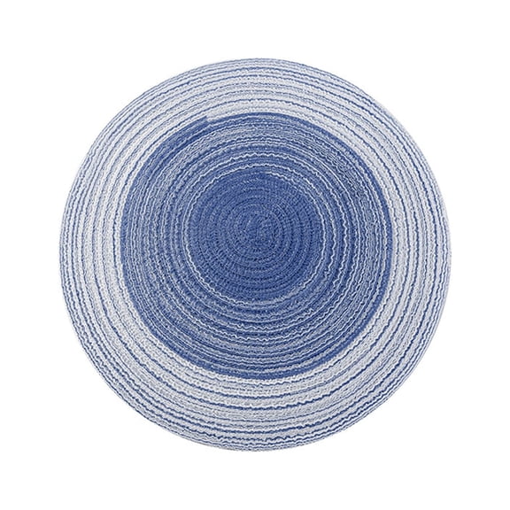 无品牌 Blue Cotton Yarn 30cm Round Insulation Mat (8set)