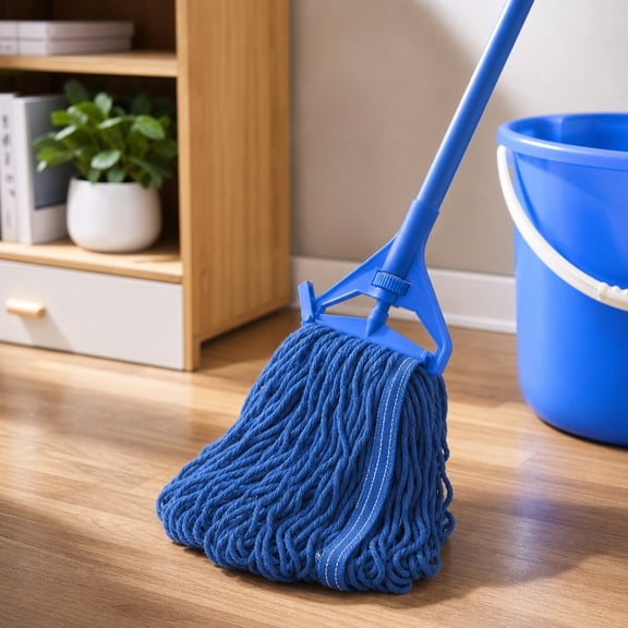 Blue Cotton Yarn Mop Head Replacement, HeavyAbsorbent LoopedString Refill for Wet Floor Cleaning