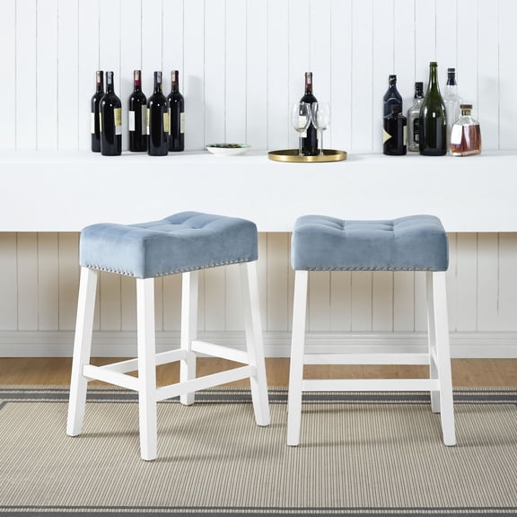 Blue Counter Stools with Ergonomic Seats / Add a Touch of Luxury to Your Home