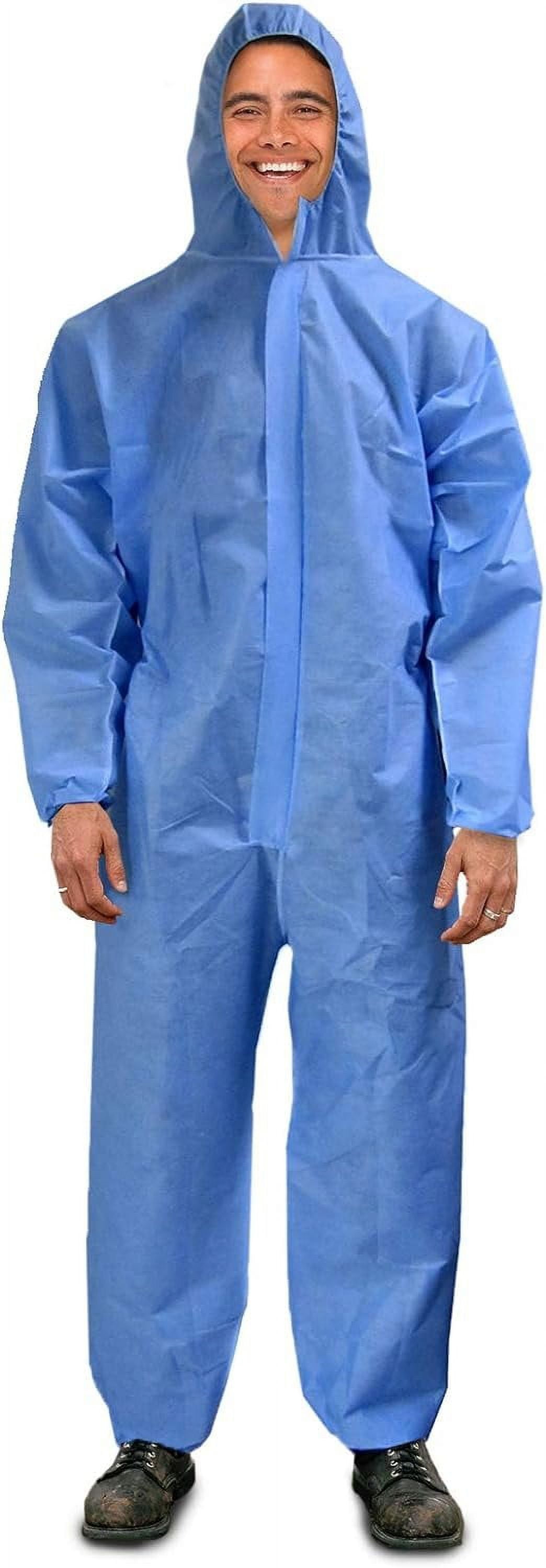 Blue Coveralls Large, SMS Blue Hazmat Suits Disposable, Durable ...