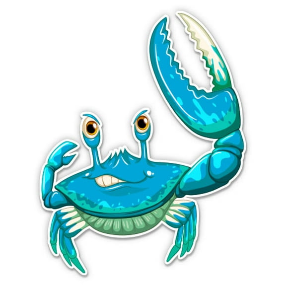 Blue Crab - 3" Vinyl Sticker - For Car Laptop Water Bottle Phone - Waterproof Decal