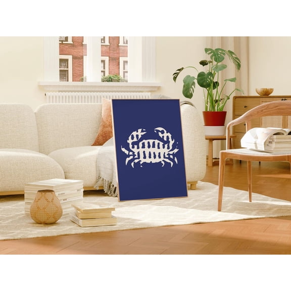 Blue Crab Art Print Poster Abstract Coastal Decor, Size 12x18 UNFFRAMED F03.1.8l163