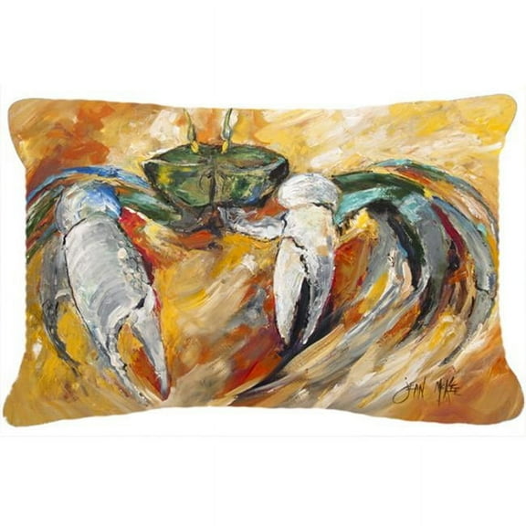 Blue Crab Canvas Fabric Decorative Pillow - Blue Crab - 12 L x 3 W x 16 H in.