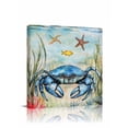 thumbnail image 1 of Blue Crab Canvas Wall Art, Ocean Coral Starfish Fish Retro Framed Wall Decor Modern Artwork Prints Painting for Living Room, Bedroom, Kitchen & Cafe Decor 28x28 Inch, 1 of 9
