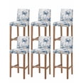thumbnail image 1 of Blue Crab Coastal Bar Stool Covers Set of 6, Beach Starfish Nautical Coral Retro Stretch Washable Bar Chair Covers with Backs, Removable Pub Counter Height Chair Cover for Kitchen Dining Room Cafe, 1 of 7