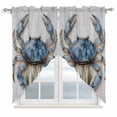 thumbnail image 1 of Blue Crab Coastal Kitchen Window Curtains, Swag Curtains Valance for Bedroom Living Room Bathroom, Vintage Beach Nautical Coral Sea Rod Pocket Window Treatment Curtain Block Drapes 2 Panels 36"x63", 1 of 9