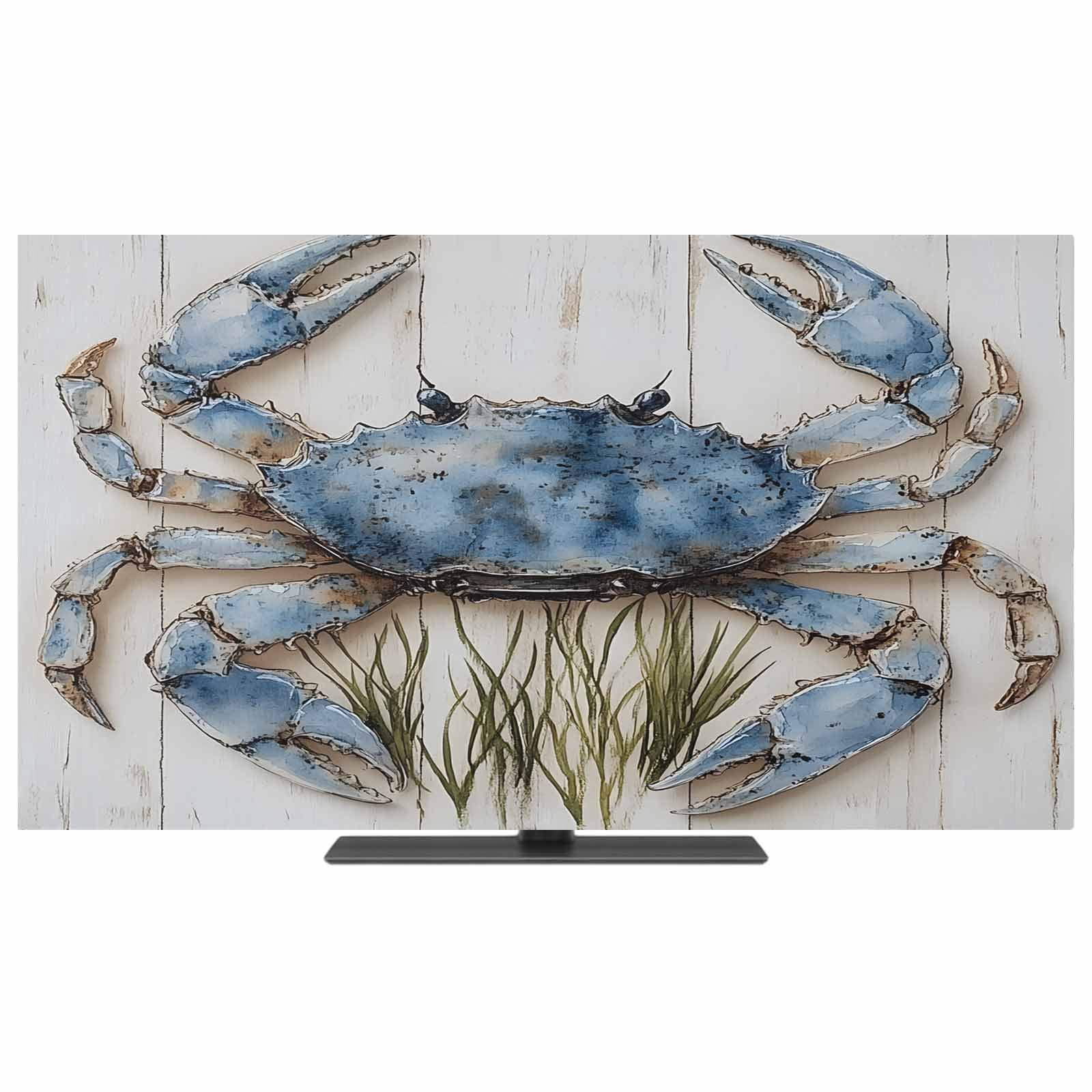 Blue Crab Coastal TV Dust Cover,Stretchable TV Screen Desktop Computer ...