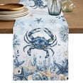 thumbnail image 1 of Blue Crab Coastal Table Runner 72 Inches, Beach Starfish Nautical Coral Ombre Bed Runner Dresser Scarves Tabletop for Indoor Outdoor Parties/Ceremony/Banquet, 14" x 72", 1 of 9