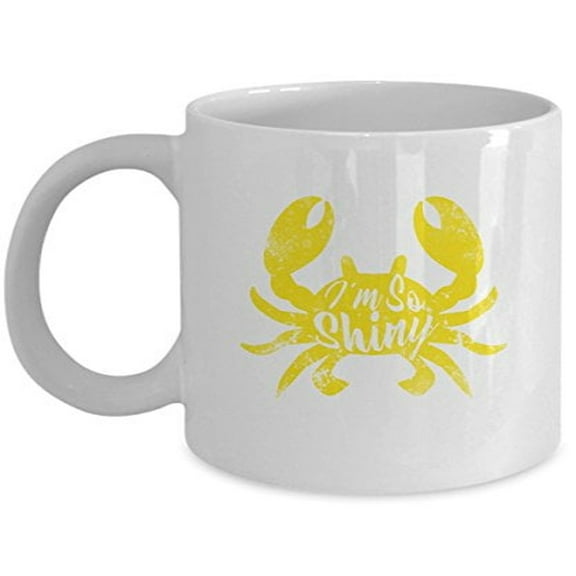 Blue Crab 11 oz Coffee Mug - I'm So Shiny White Ceramic Gift