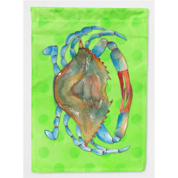 Blue Crab Green Polkadot Flag Canvas - House Size