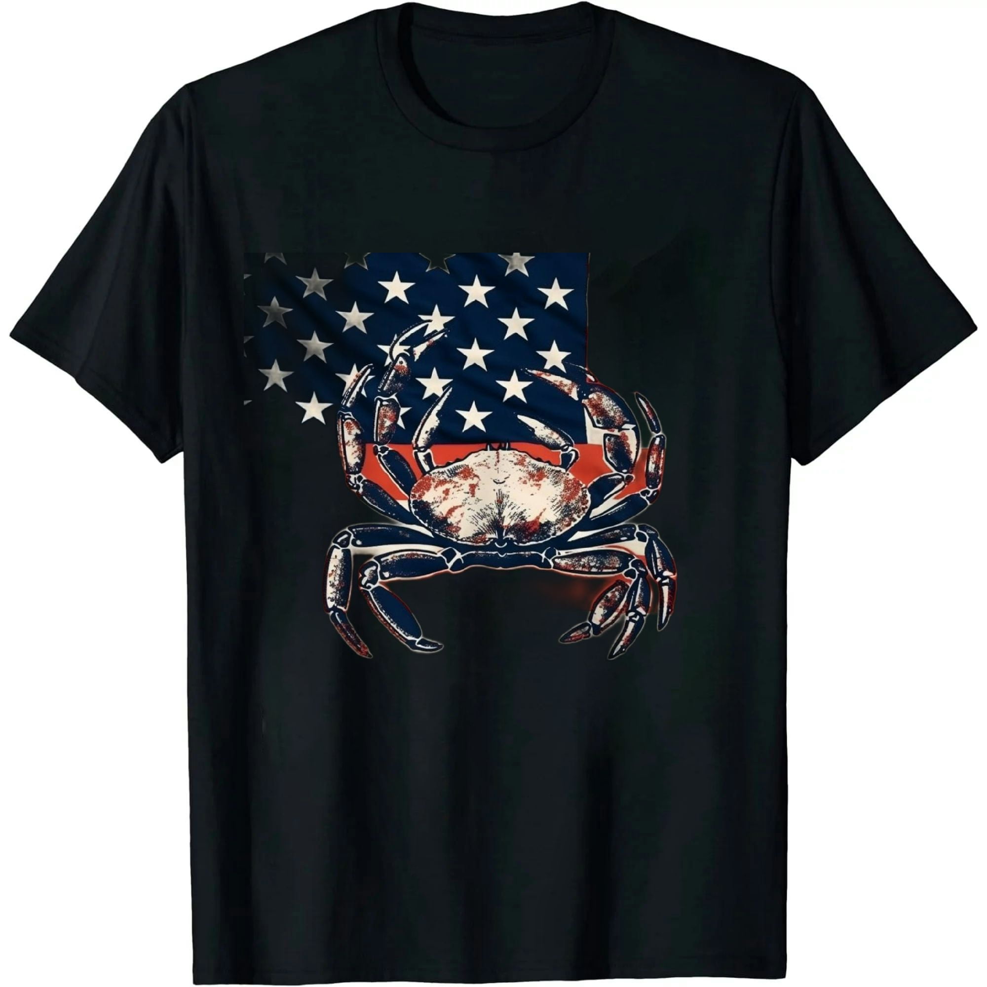 Blue Crab Maryland Novelty Patriotic USA American Flag Pride T-Shirt ...