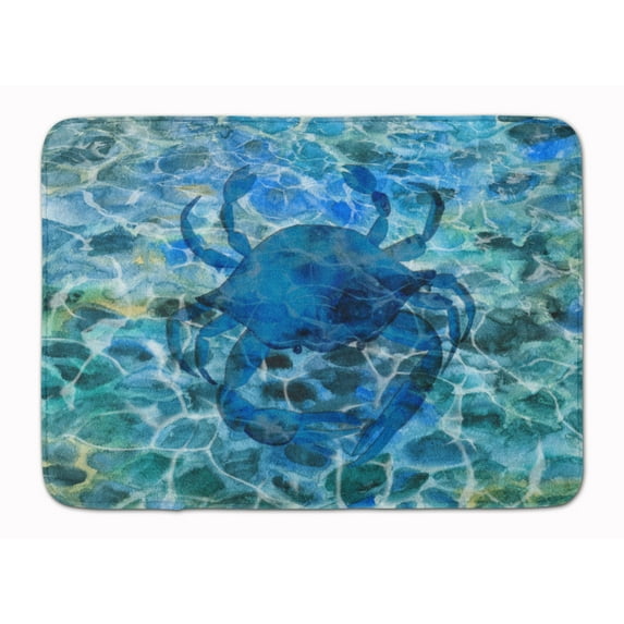 Blue Crab Under Water Machine Washable Memory Foam Mat