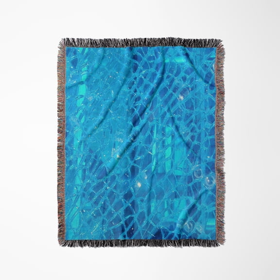 Blue Cracked Glass.Jpg, Woven Blanket