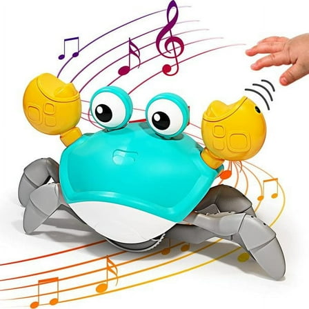 Blue Crawling Crab Baby Toys Touch and Walk Music Light Baby Crawling Toys for Kids,Interactive Learning Development Toddler Toy,Baby Toys 12-18 Months Gift Toys