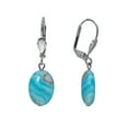 thumbnail image 1 of Blue Crazy Lace Agate Oval Drop Earrings, 1 of 1