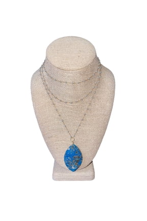 Blue Crazy Lace Oval Agate Necklace | A Unique and Calming Piece
