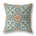 thumbnail image 1 of Blue Cream Cloverleaf Indoor Outdoor Throw Pillow, 1 of 4