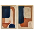 thumbnail image 1 of Blue Cream Set Canvas Set of 2 Boho Abstract by Art Remedy, Gold Frame, 36 x 54, 1 of 6