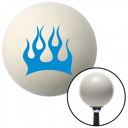 Blue Crescent Flames Ivory Shift Knob with M16 x 1.5 Insert Shifter Auto Manual