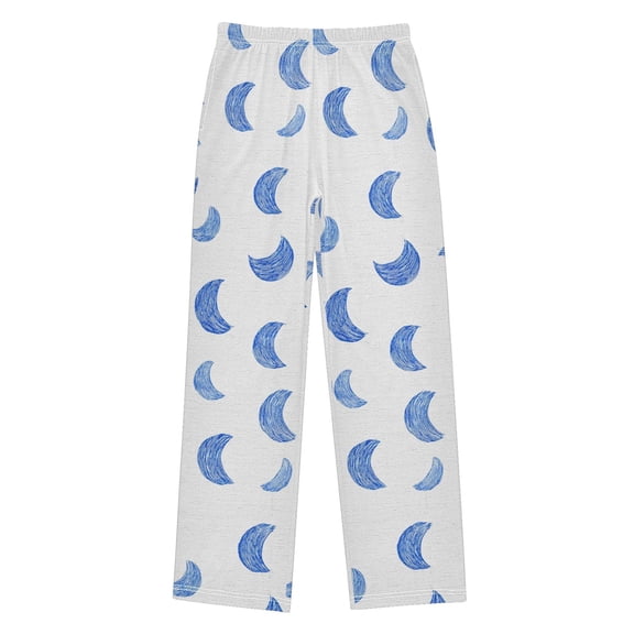 Blue Crescent Moon Boys Pajama Pants Soft and Lightweight Elastic Waistband Children's Pajama Pants