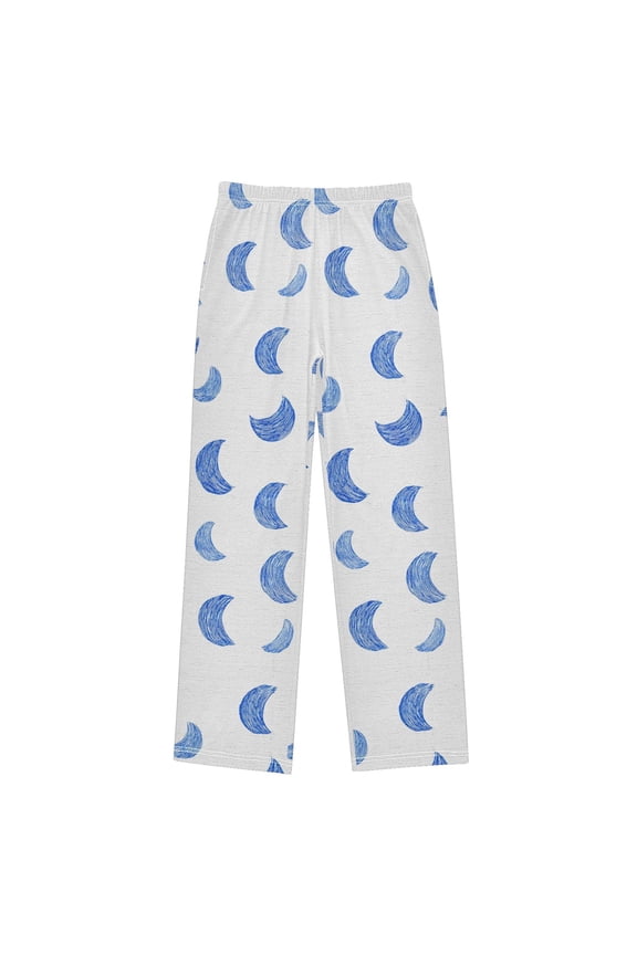 Blue Crescent Moon Boys Pajama Pants Soft and Lightweight Elastic Waistband Children's Pajama Pants