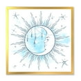 thumbnail image 1 of Blue Crescent Moon With Stars and Moonstone Pendants 16 in x 16 in Framed Painting Canvas Art Print, by Designart, 1 of 4