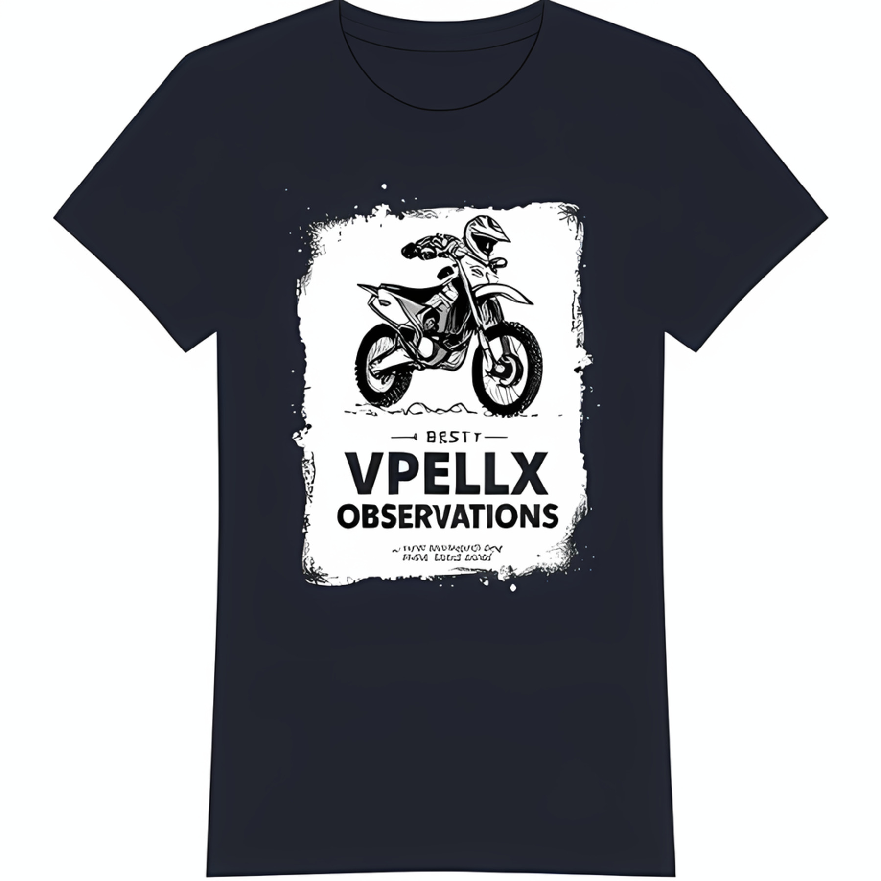 Blue Crew Neck TShirt with Dirt Bike Rider Graphic BEST VPELXX