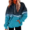 Blue Crewneck Sweatshirt Women, Spandex Hoodie Dress For Women