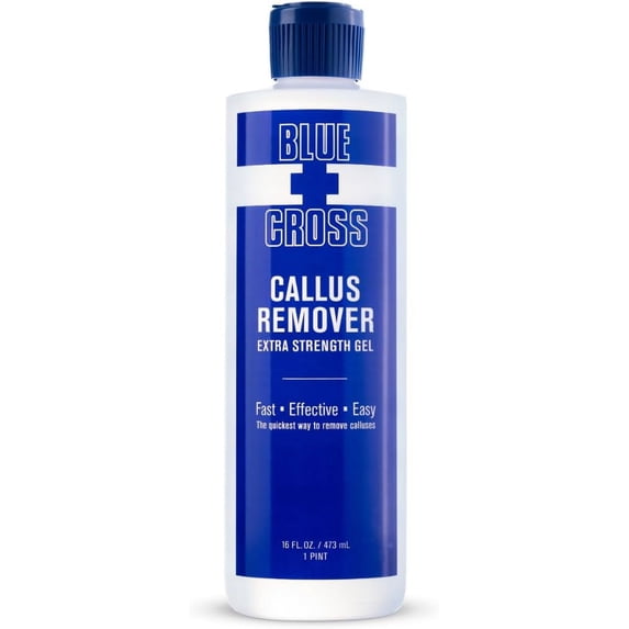 Blue Cross Professional Nail Care, Extra Strength Callus Remover Gel for Heel or Feet, File, Shaver, Scrubber & Pumice Stone Alternative for at Home Manicure/Pedicure Results, 16 Ounce