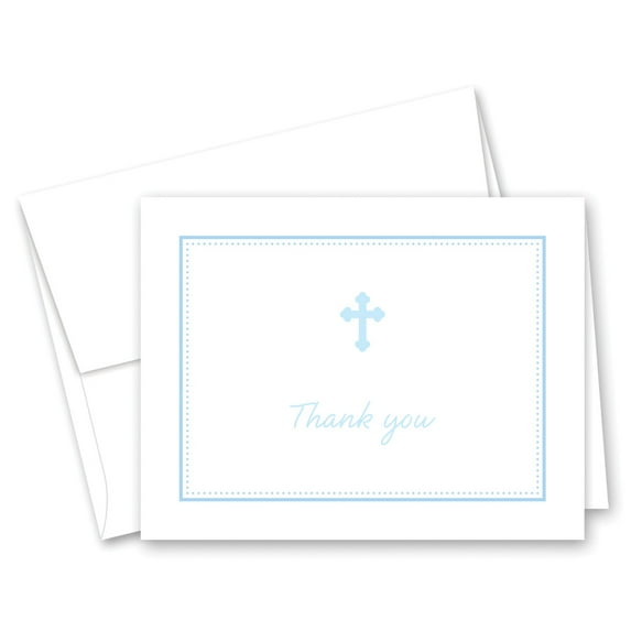 Blue Cross Thank You Cards and Envelopes - 50 Count