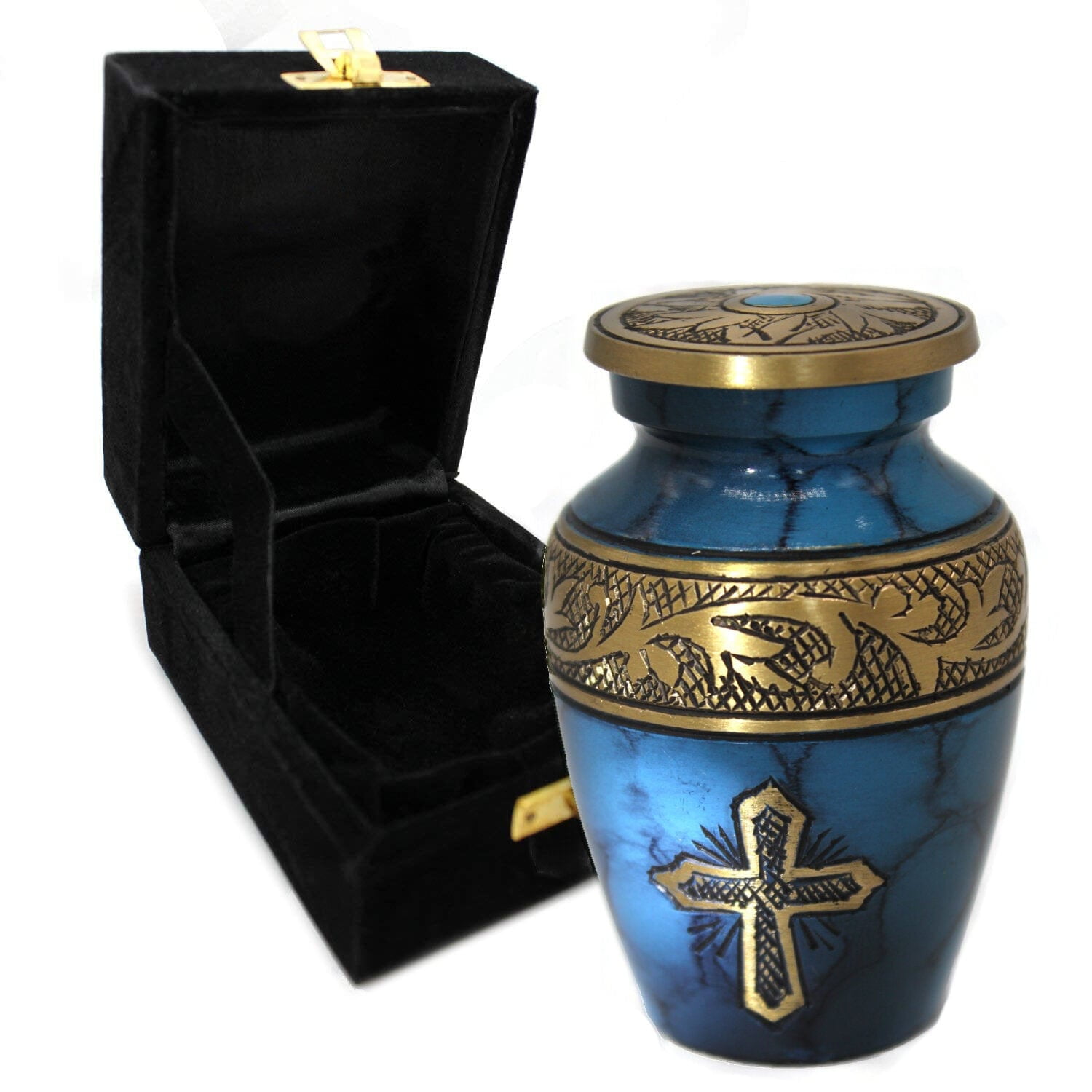 Blue Cross Urns for Cremation Ashes Large Urn XL or Small Keepsake Urns for Human Ashes & Urns for Human Ashes for Home or Burial Small Urns for Human Ashes