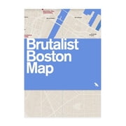 Blue Crow Media Architecture Maps Brutalist Boston Map Guide to Brutalist Architecture in Boston, Paperback