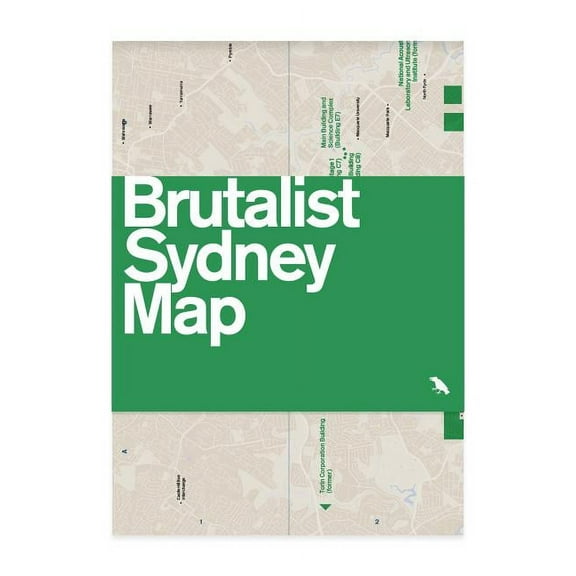 Blue Crow Media Architecture Maps: Brutalist Sydney Map (Sheet map, folded)