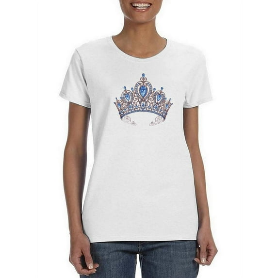 Blue Crown T-Shirt Women -SPIdeals Designs, Female 5X-Large