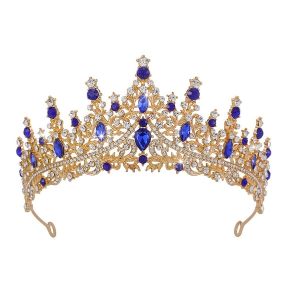 Blue Crowns for Women Elegant Queen Crystal Crowns Wedding Tiaras for Prom Mermaid Birthday Cosplay Costumes