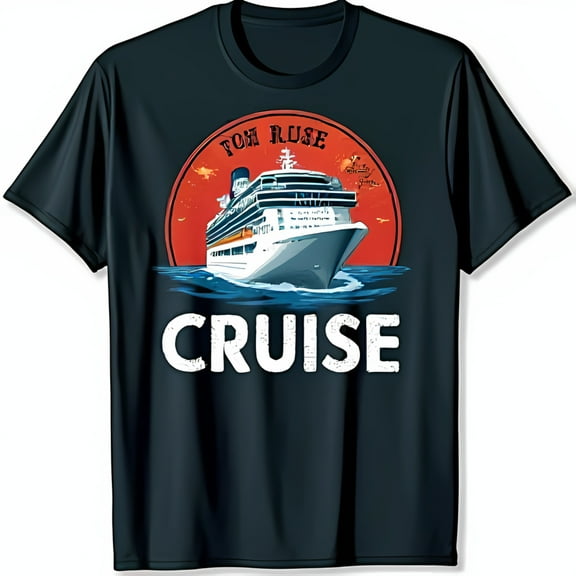 Blue Cruise Vacation T-Shirt with Sunset Graphic & RUISE Design