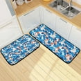 thumbnail image 1 of Blue Crystal Abstract Kitchen Mat Set of 2 Cushioned Non Slip Rugs for Bedroom Floor Runner Mats, 1 of 7